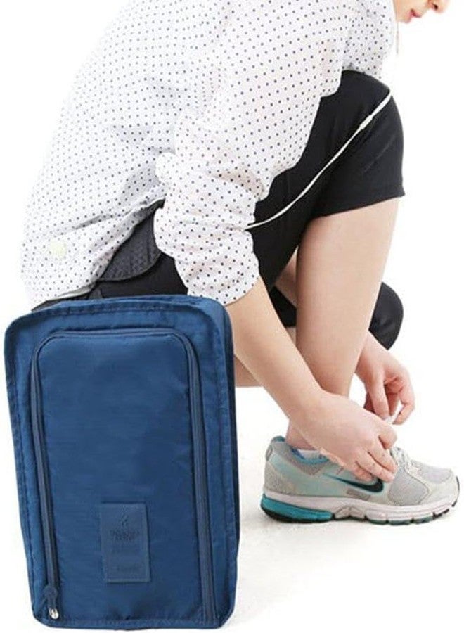 KOOSHLO Travel Shoe Bag, 1 Piece Foldable Waterproof Shoe Pouches with Zipper Lightweight Portable Packing Bags Shoes,Golf, and Other Sports Accessories Stylish and Durable Shoe Storage (Blue) - Image 4